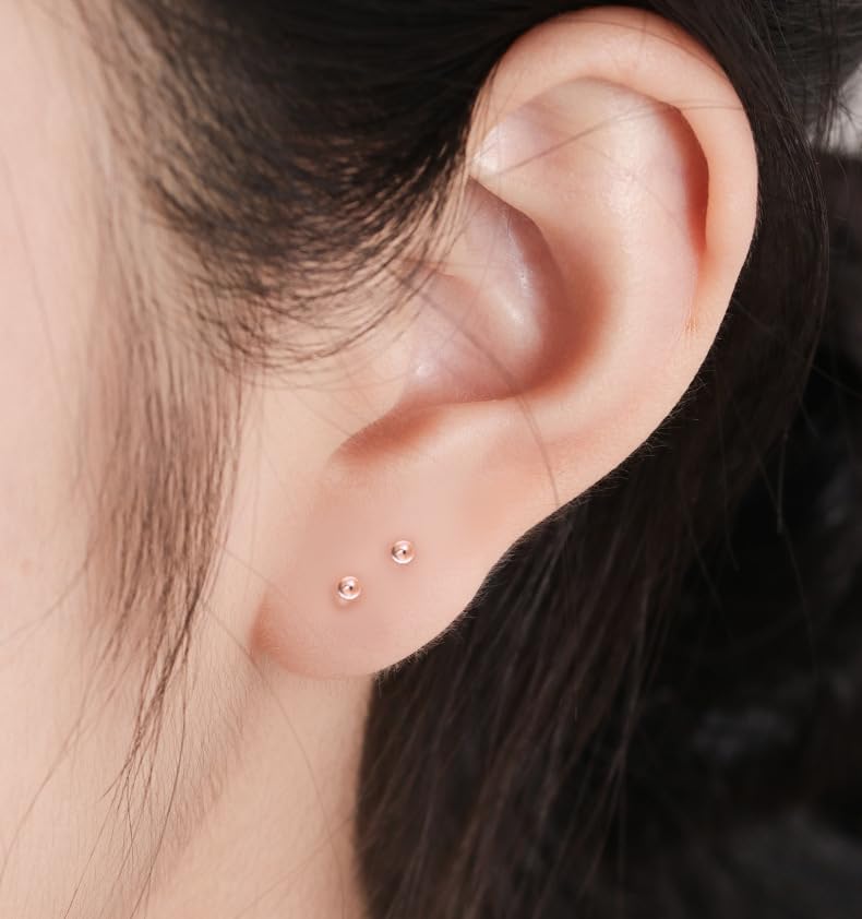 Formulen Clear Plastic Earrings, 200Pcs Studs - Silicone, Hyperallergic, Comfortable for Men & Women Clear Stud Earrings Round 3mm - Image 4